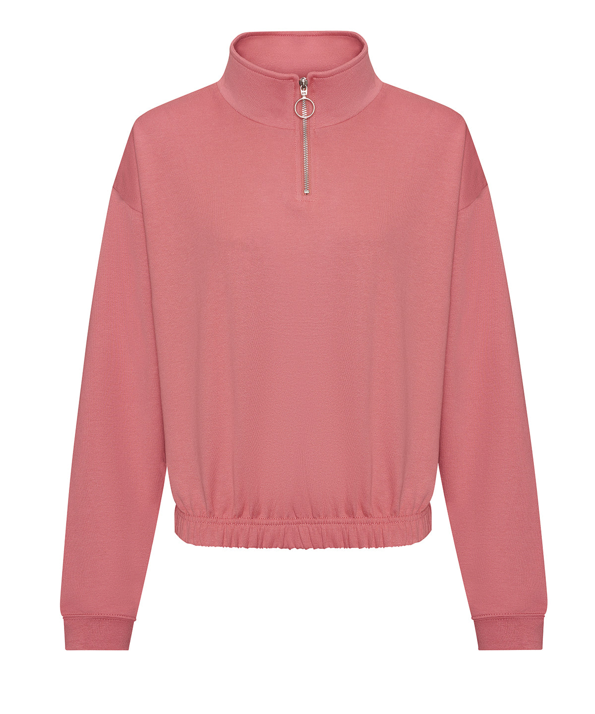 Tryck din logga på Sweatshirts från AWDis Just Hoods - Anpassa AWDis - Dam Cropped Zip Sweat i färgen Ljusrosa för företag, föreningar och privatpersoner
