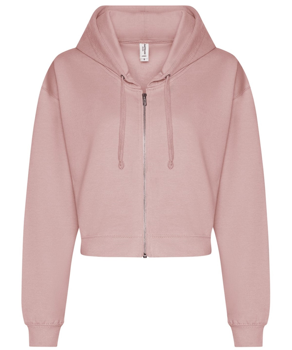 Tryck din logga på Hoodies från AWDis Just Hoods - Anpassa AWDis Just Hoods - Dam Mode Croppad Zoodie i färgen Ljusrosa för företag, föreningar och privatpersoner
