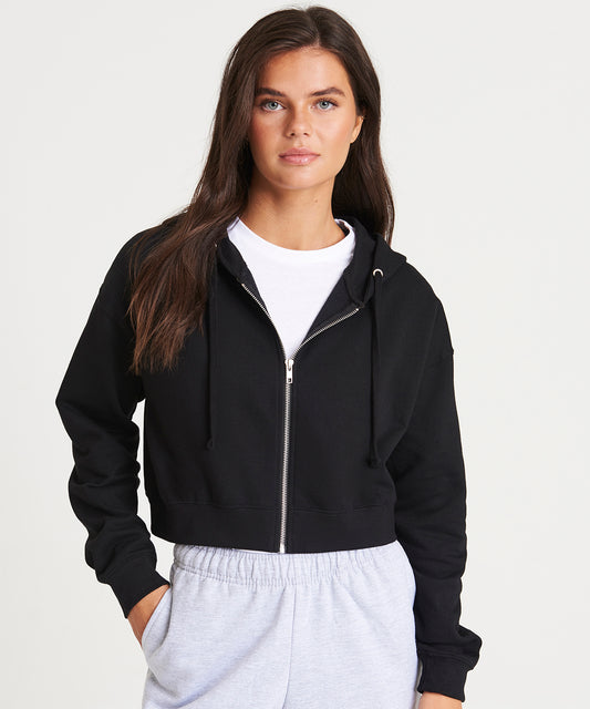 Tryck din logga på Hoodies från AWDis Just Hoods - Anpassa AWDis Just Hoods - Dam Mode Croppad Zoodie i färgen för företag, föreningar och privatpersoner