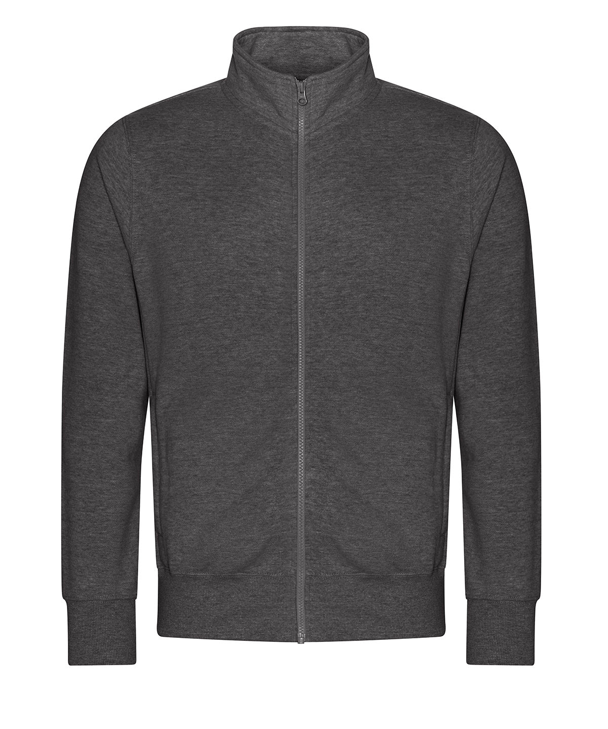 Tryck din logga på Sweatshirts från AWDis Just Hoods - Anpassa AWDis - Campus Sweatshirt med full dragkedja i färgen Mörkgrå för företag, föreningar och privatpersoner