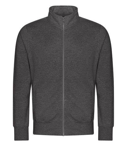 Tryck din logga på Sweatshirts från AWDis Just Hoods - Anpassa AWDis - Campus Sweatshirt med full dragkedja i färgen Mörkgrå för företag, föreningar och privatpersoner
