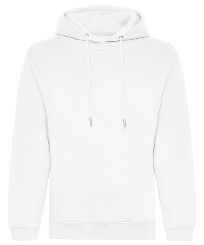 Tryck din logga på Hoodies från AWDis Just Hoods - Anpassa Ekologisk huvtröja i färgen Vit för företag, föreningar och privatpersoner