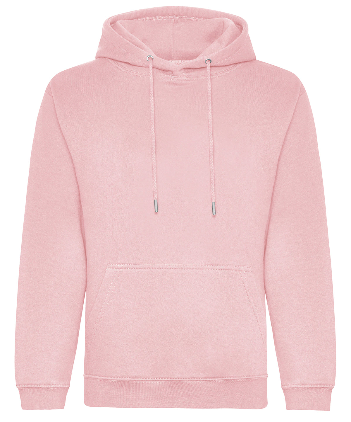 Tryck din logga på Hoodies från AWDis Just Hoods - Anpassa Ekologisk huvtröja i färgen Ljusrosa för företag, föreningar och privatpersoner