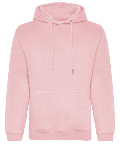 Tryck din logga på Hoodies från AWDis Just Hoods - Anpassa Ekologisk huvtröja i färgen Ljusrosa för företag, föreningar och privatpersoner