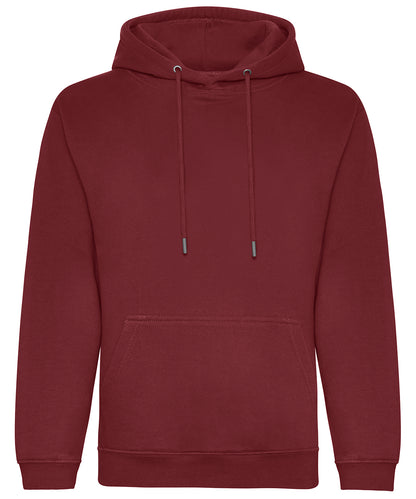 Tryck din logga på Hoodies från AWDis Just Hoods - Anpassa Ekologisk huvtröja i färgen Burgundy för företag, föreningar och privatpersoner