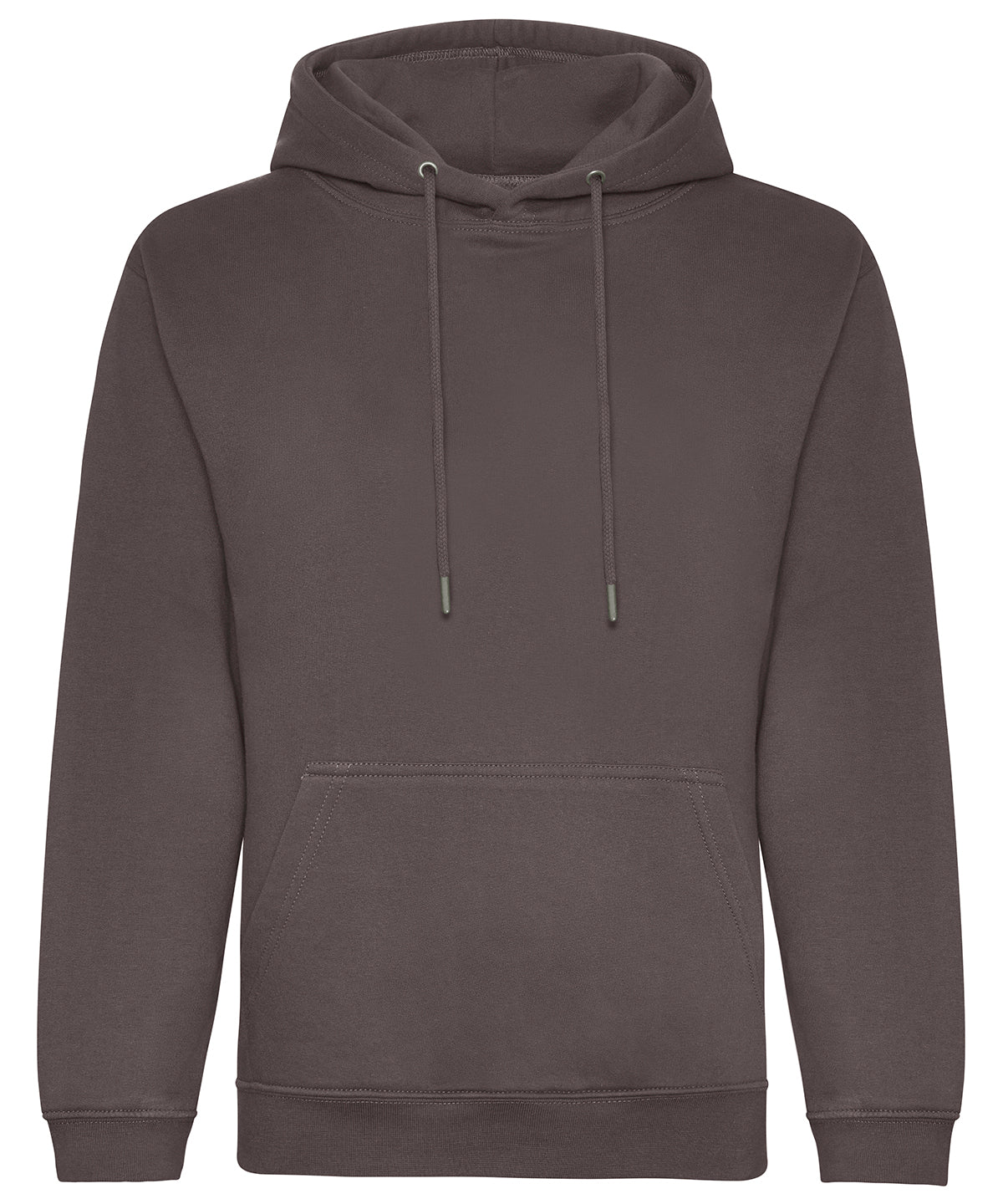 Tryck din logga på Hoodies från AWDis Just Hoods - Anpassa Ekologisk huvtröja i färgen Mörkgrå för företag, föreningar och privatpersoner