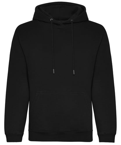 Tryck din logga på Hoodies från AWDis Just Hoods - Anpassa Ekologisk huvtröja i färgen Svart för företag, föreningar och privatpersoner