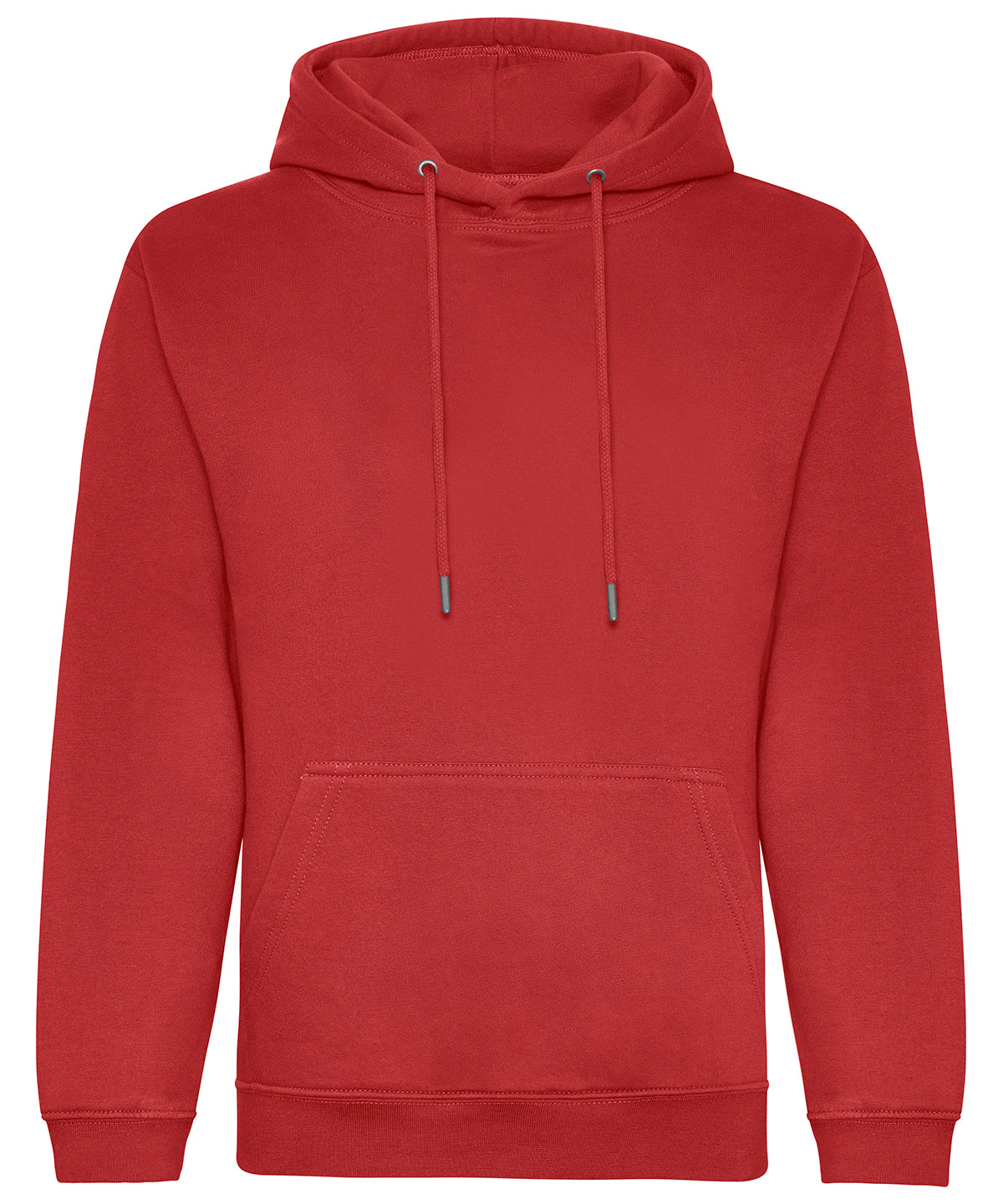 Tryck din logga på Hoodies från AWDis Just Hoods - Anpassa Ekologisk huvtröja i färgen Mellan röd för företag, föreningar och privatpersoner