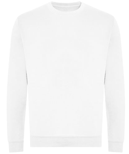 Tryck din logga på Sweatshirts från AWDis Just Hoods - Anpassa AWDiS - Ekologisk Sweatshirt i färgen Vit för företag, föreningar och privatpersoner