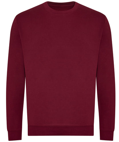 Tryck din logga på Sweatshirts från AWDis Just Hoods - Anpassa AWDiS - Ekologisk Sweatshirt i färgen Burgundy för företag, föreningar och privatpersoner