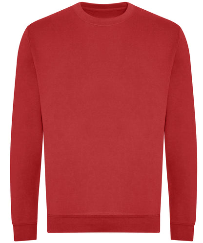 Tryck din logga på Sweatshirts från AWDis Just Hoods - Anpassa AWDiS - Ekologisk Sweatshirt i färgen Mellan röd för företag, föreningar och privatpersoner