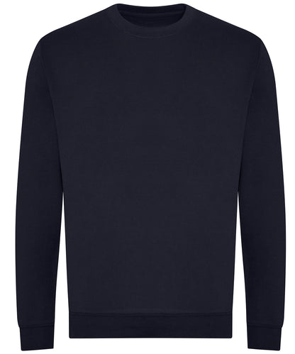 Tryck din logga på Sweatshirts från AWDis Just Hoods - Anpassa AWDiS - Ekologisk Sweatshirt i färgen Marinblå för företag, föreningar och privatpersoner