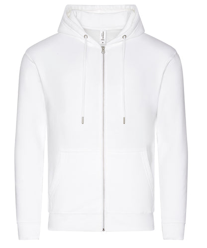 Tryck din logga på Hoodies från AWDis Just Hoods - Anpassa AWDis Just Hoods - Ekologisk Zoodie i färgen Vit för företag, föreningar och privatpersoner