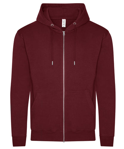 Tryck din logga på Hoodies från AWDis Just Hoods - Anpassa AWDis Just Hoods - Ekologisk Zoodie i färgen Burgundy för företag, föreningar och privatpersoner