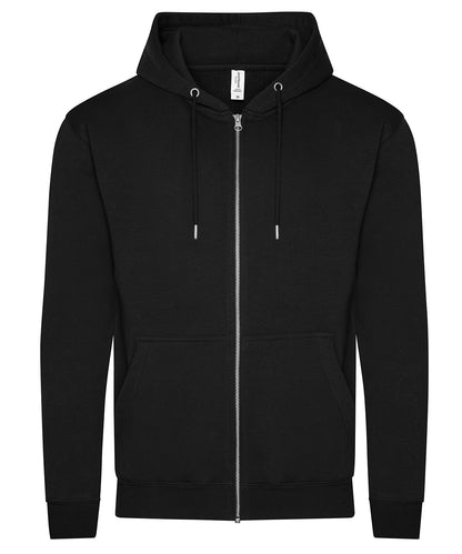 Tryck din logga på Hoodies från AWDis Just Hoods - Anpassa AWDis Just Hoods - Ekologisk Zoodie i färgen Svart för företag, föreningar och privatpersoner
