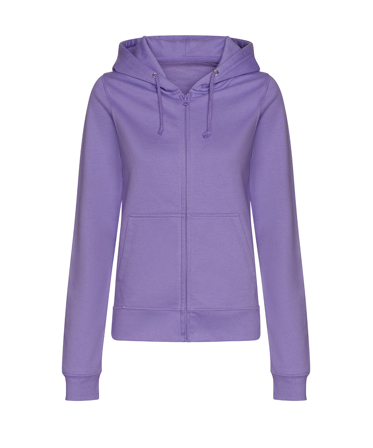 Tryck din logga på Hoodies från AWDis Just Hoods - Anpassa AWDis Just Hoods - Dam College Zoodie med Huva och Dragkedja i färgen Ljus lila för företag, föreningar och privatpersoner