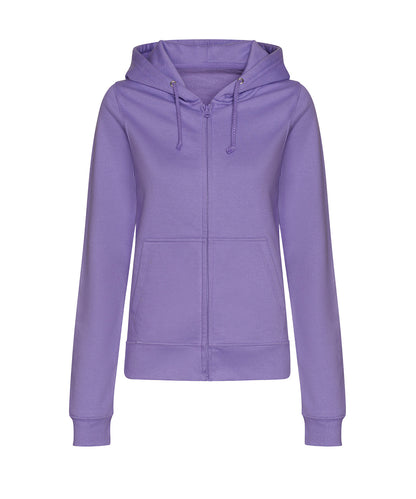 Tryck din logga på Hoodies från AWDis Just Hoods - Anpassa AWDis Just Hoods - Dam College Zoodie med Huva och Dragkedja i färgen Ljus lila för företag, föreningar och privatpersoner