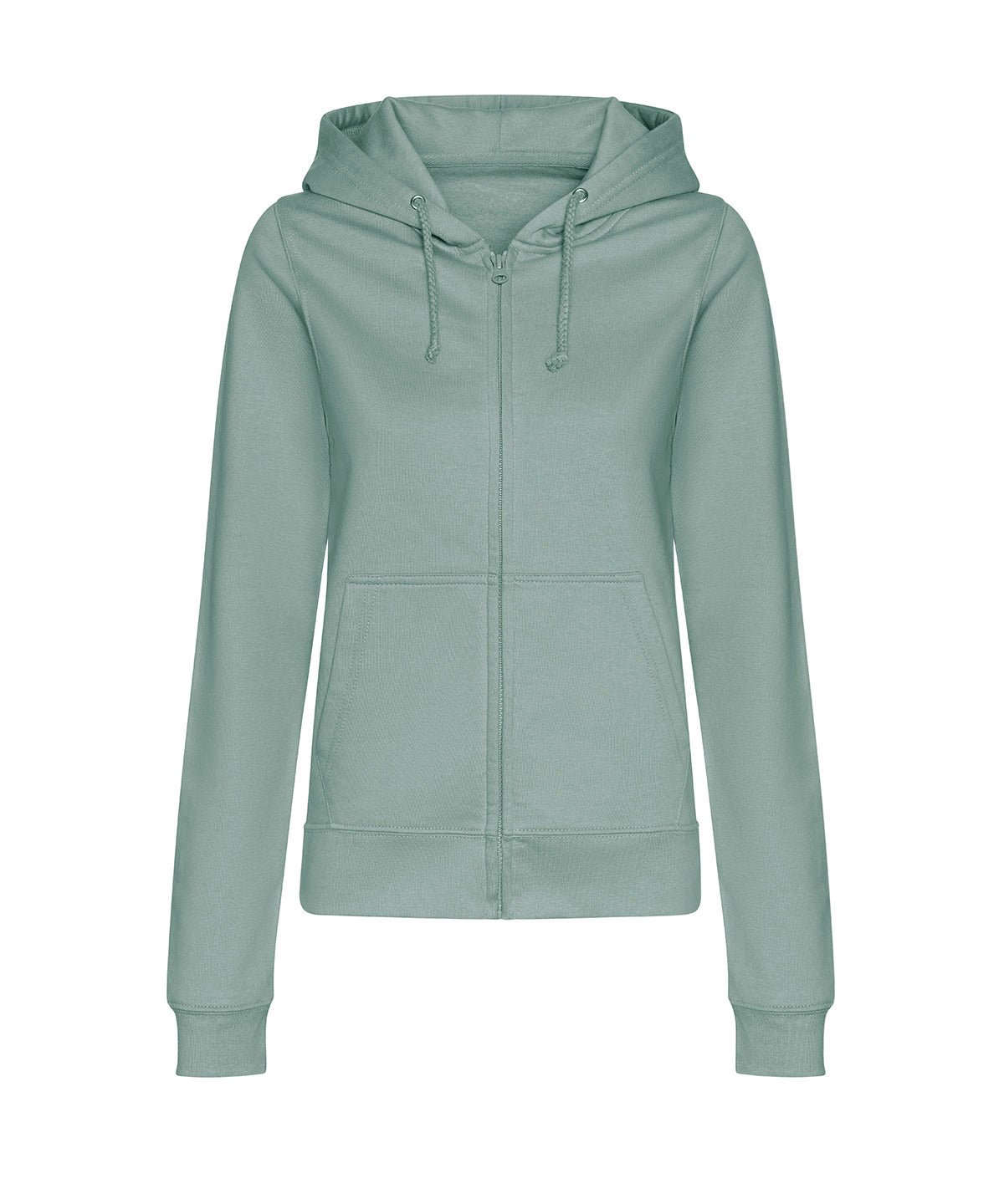 Tryck din logga på Hoodies från AWDis Just Hoods - Anpassa AWDis Just Hoods - Dam College Zoodie med Huva och Dragkedja i färgen Ljusgrön för företag, föreningar och privatpersoner