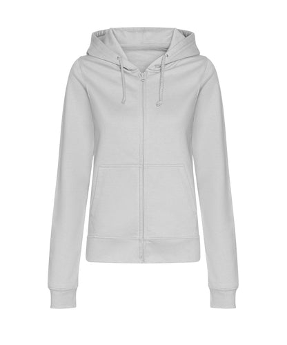 Tryck din logga på Hoodies från AWDis Just Hoods - Anpassa AWDis Just Hoods - Dam College Zoodie med Huva och Dragkedja i färgen Ljunggrå för företag, föreningar och privatpersoner