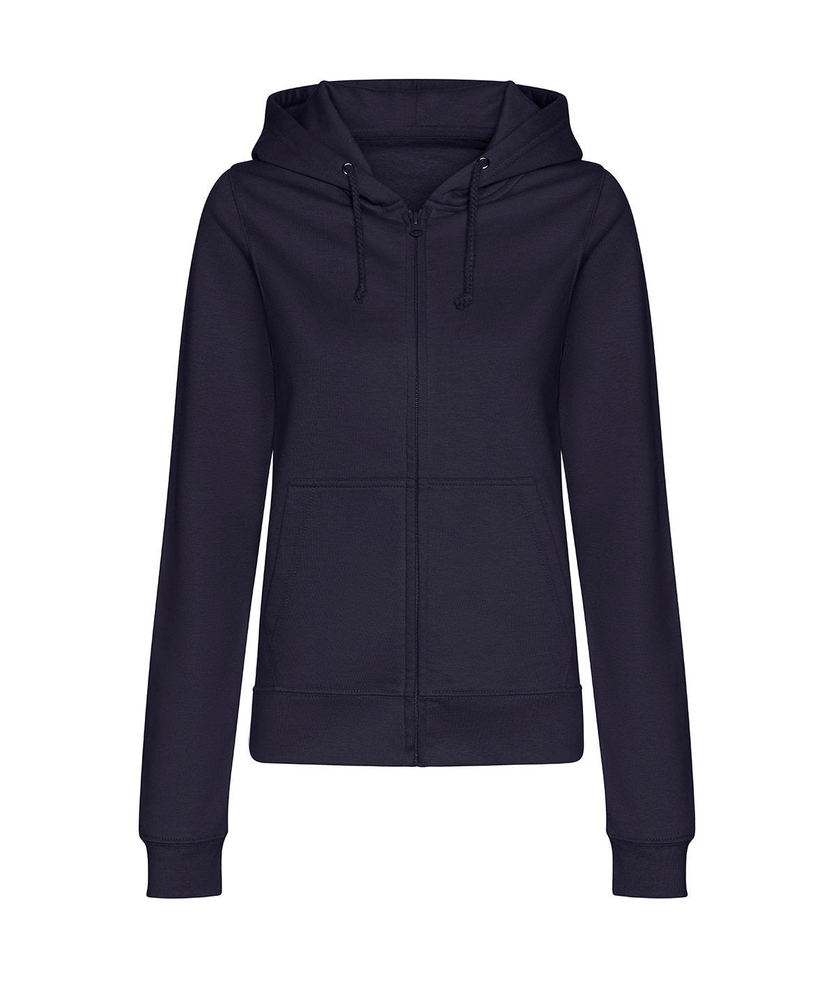 Tryck din logga på Hoodies från AWDis Just Hoods - Anpassa AWDis Just Hoods - Dam College Zoodie med Huva och Dragkedja i färgen Marinblå för företag, föreningar och privatpersoner