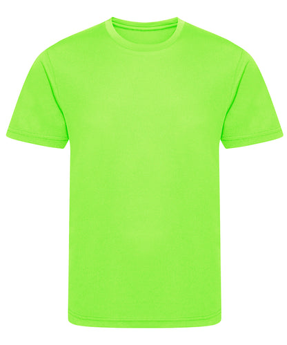 Tryck din logga på T-shirts från AWDis Just Cool - Anpassa Kids Recycled Cool T-Shirt i färgen Neon grön för företag, föreningar och privatpersoner