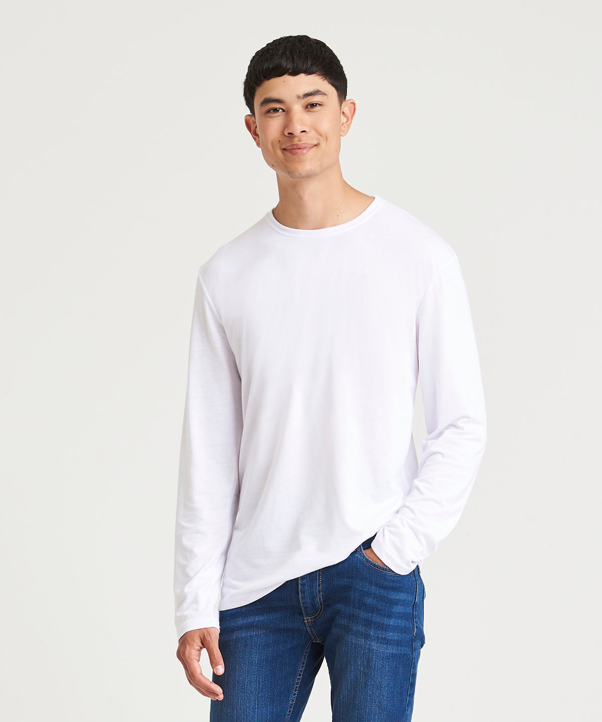 Tryck din logga på T-shirts från AWDis Just T's - Anpassa Long Sleeve Triblend T-Shirt i färgen för företag, föreningar och privatpersoner
