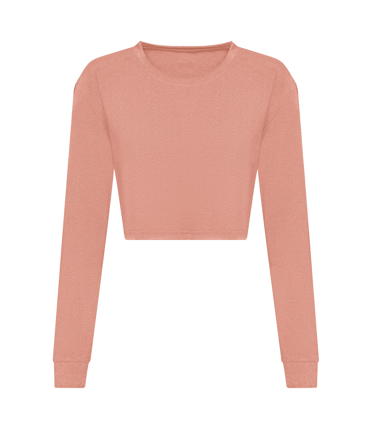 Tryck din logga på T-shirts från AWDis Just T's - Anpassa Ladies Long Sleeve Cropped T-Shirt i färgen Ljusrosa för företag, föreningar och privatpersoner