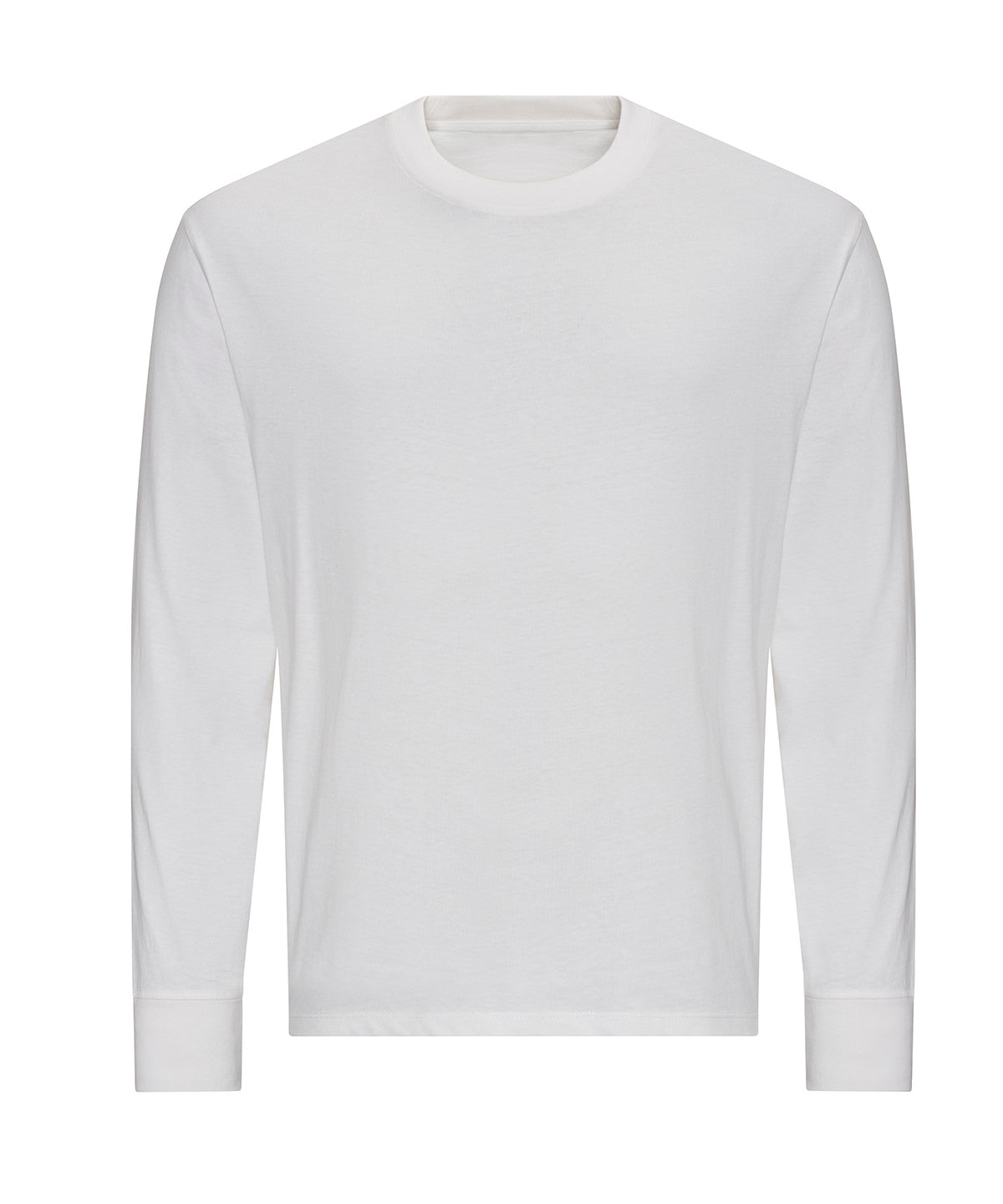 Tryck din logga på T-shirts från AWDis Just T's - Anpassa Oversized Long Sleeve 100 T i färgen Vit för företag, föreningar och privatpersoner