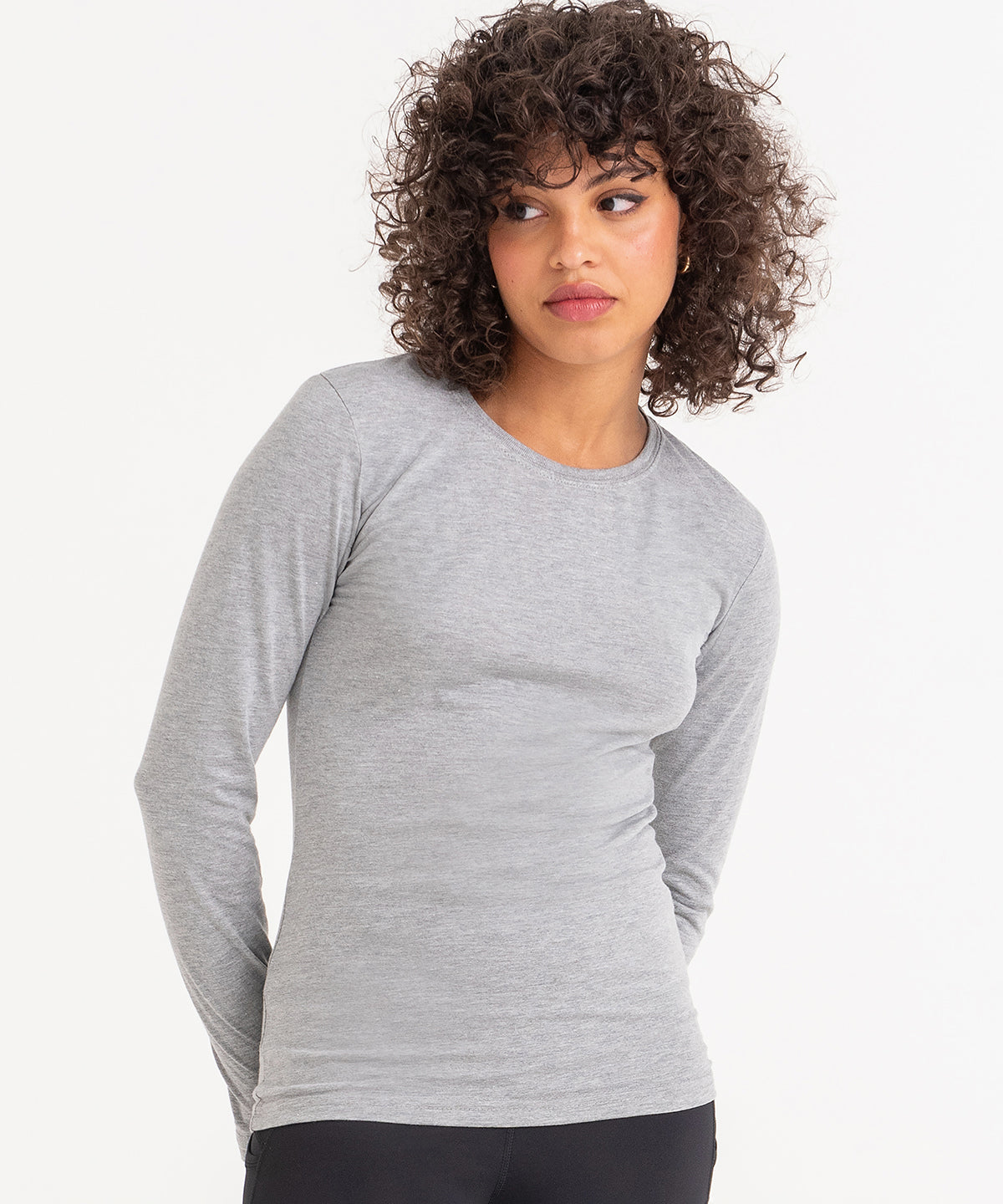Tryck din logga på T-shirts från AWDis Just T's - Anpassa Ladies Long Sleeve Triblend T i färgen för företag, föreningar och privatpersoner