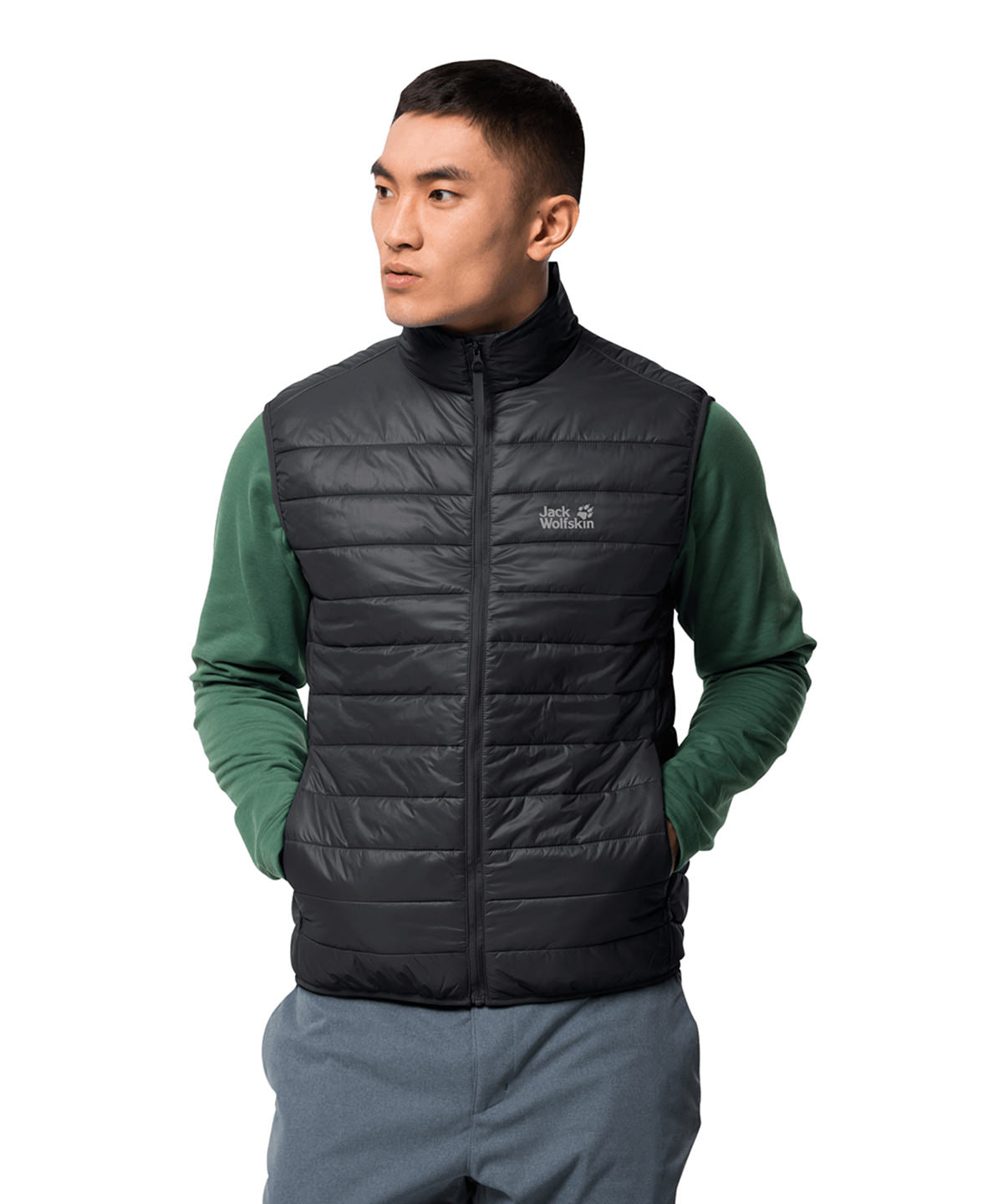Tryck din logga på Termovästar från Jack Wolfskin - Anpassa Packbar vadderad väst i färgen för företag, föreningar och privatpersoner