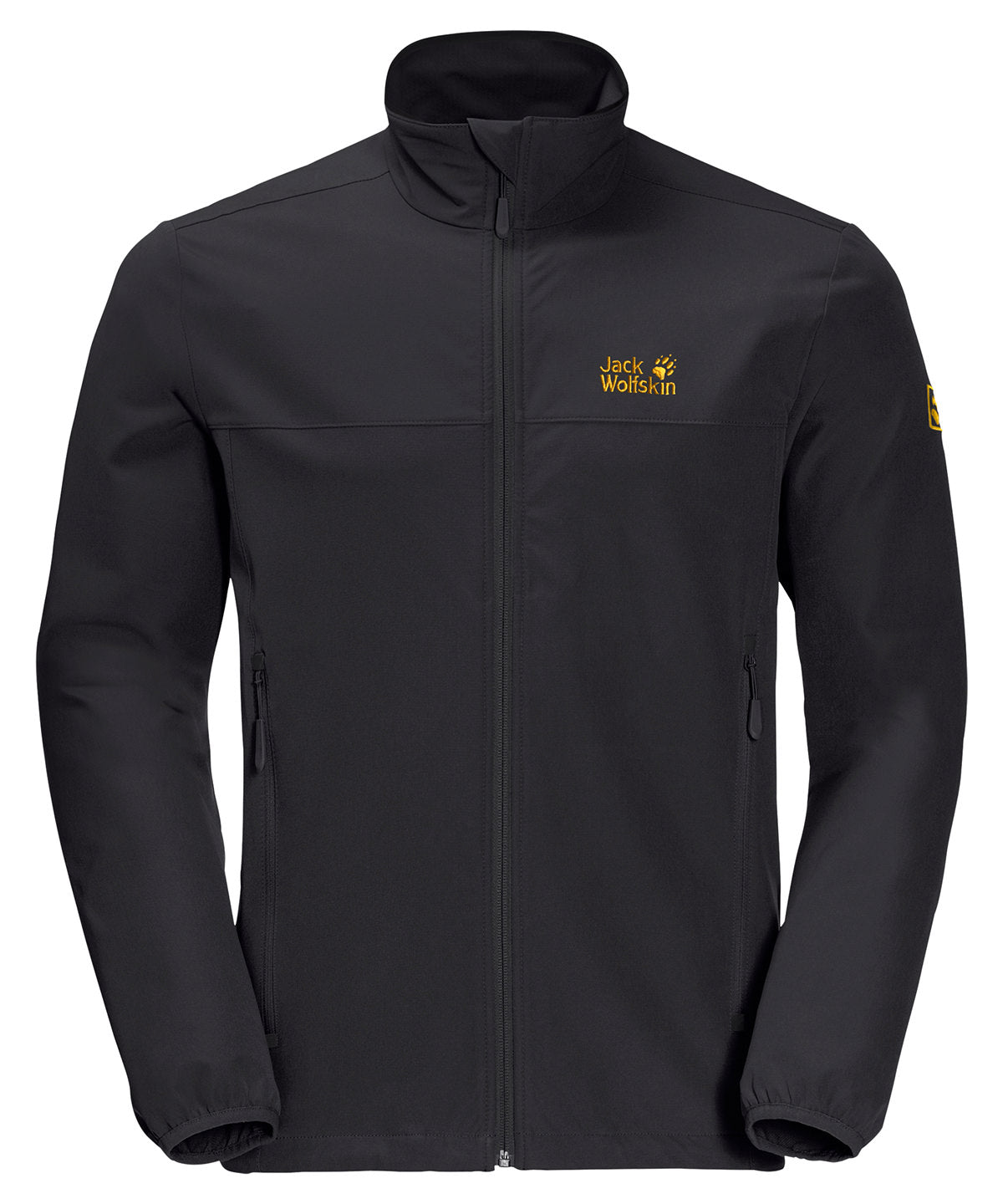 Tryck din logga på Softshelljackor från Jack Wolfskin - Anpassa Softshell-jacka i färgen Svart för företag, föreningar och privatpersoner