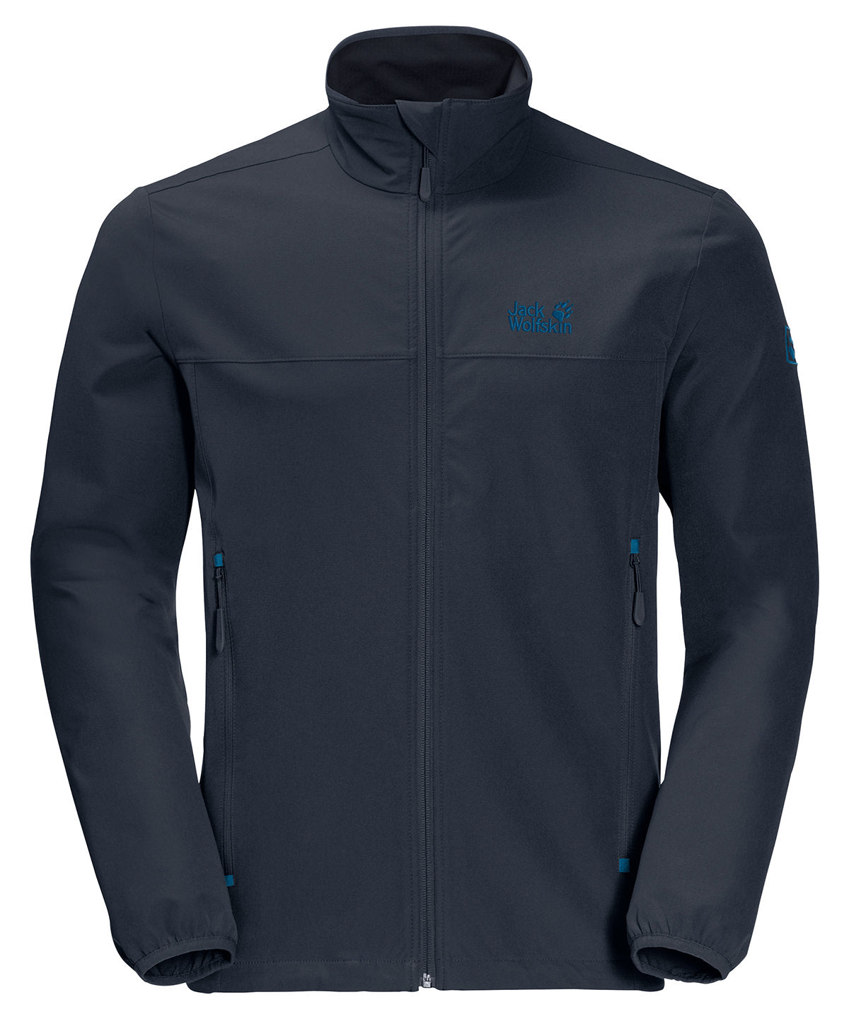 Tryck din logga på Softshelljackor från Jack Wolfskin - Anpassa Softshell-jacka i färgen Marinblå för företag, föreningar och privatpersoner