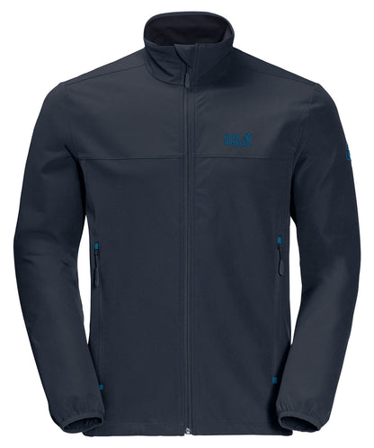 Tryck din logga på Softshelljackor från Jack Wolfskin - Anpassa Softshell-jacka i färgen Marinblå för företag, föreningar och privatpersoner