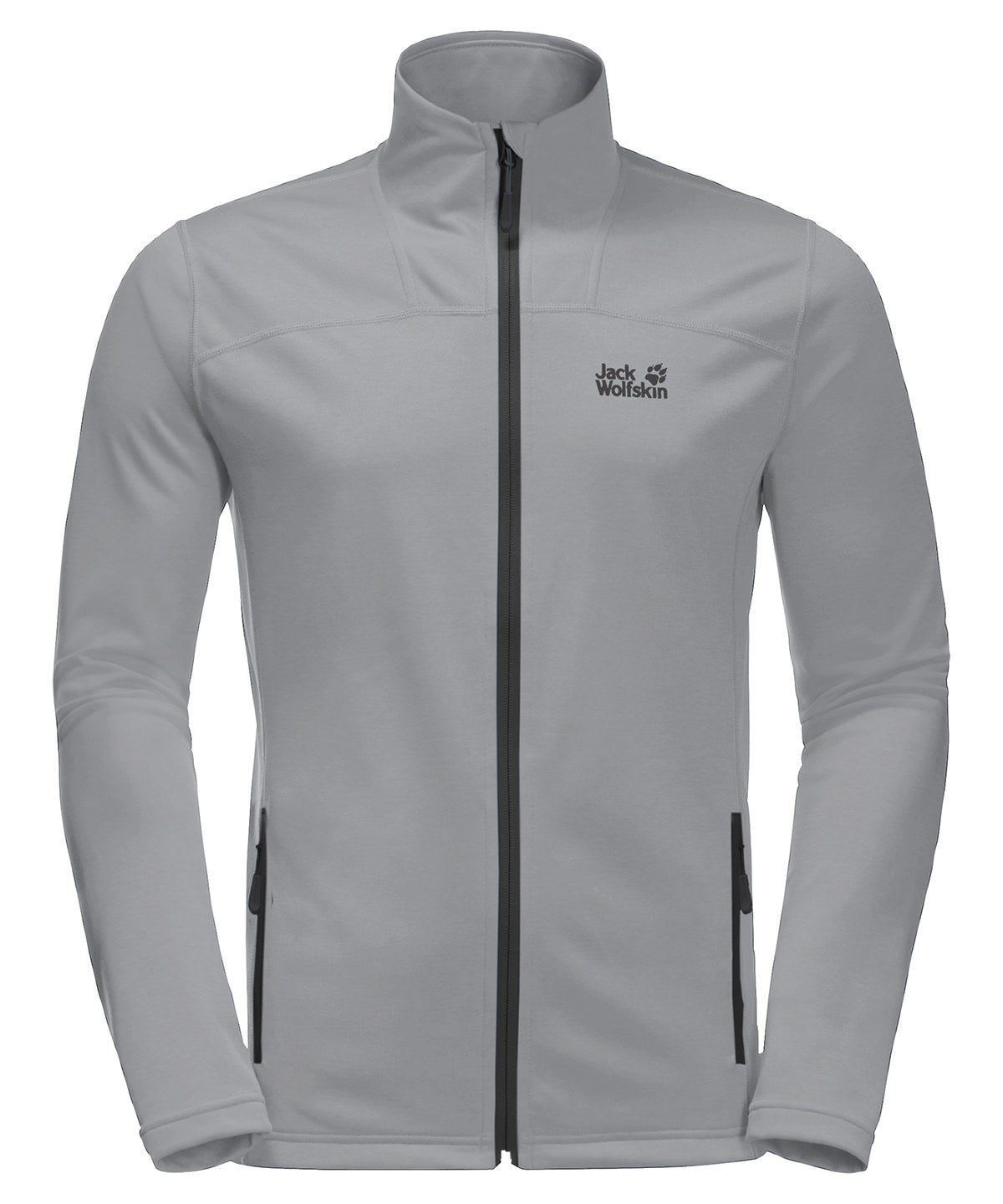 Tryck din logga på Fleece från Jack Wolfskin - Anpassa Stretchfleece i färgen Silver för företag, föreningar och privatpersoner