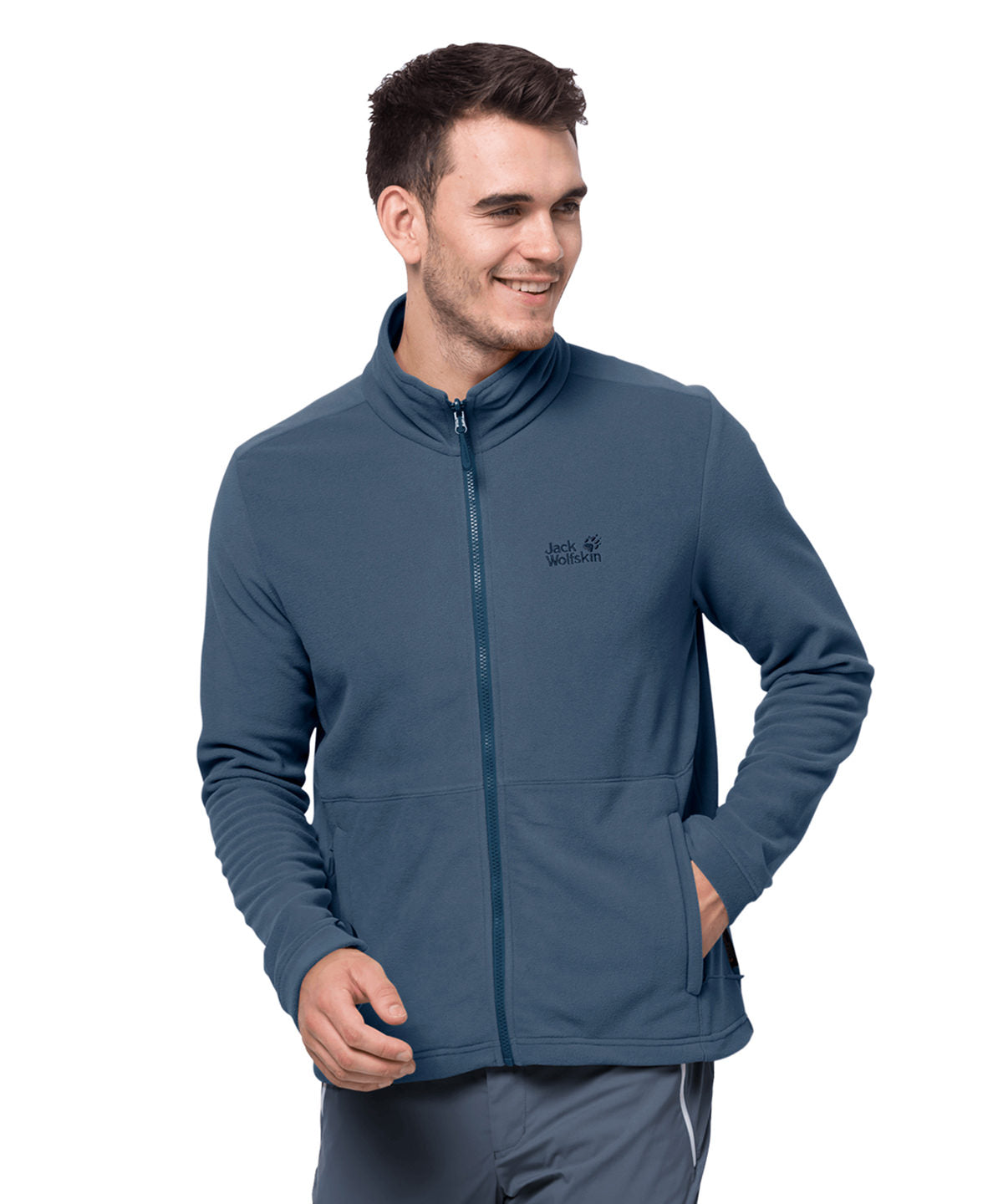 Tryck din logga på Fleece från Jack Wolfskin - Anpassa Lättviktsfleece med hel dragkedja i färgen för företag, föreningar och privatpersoner