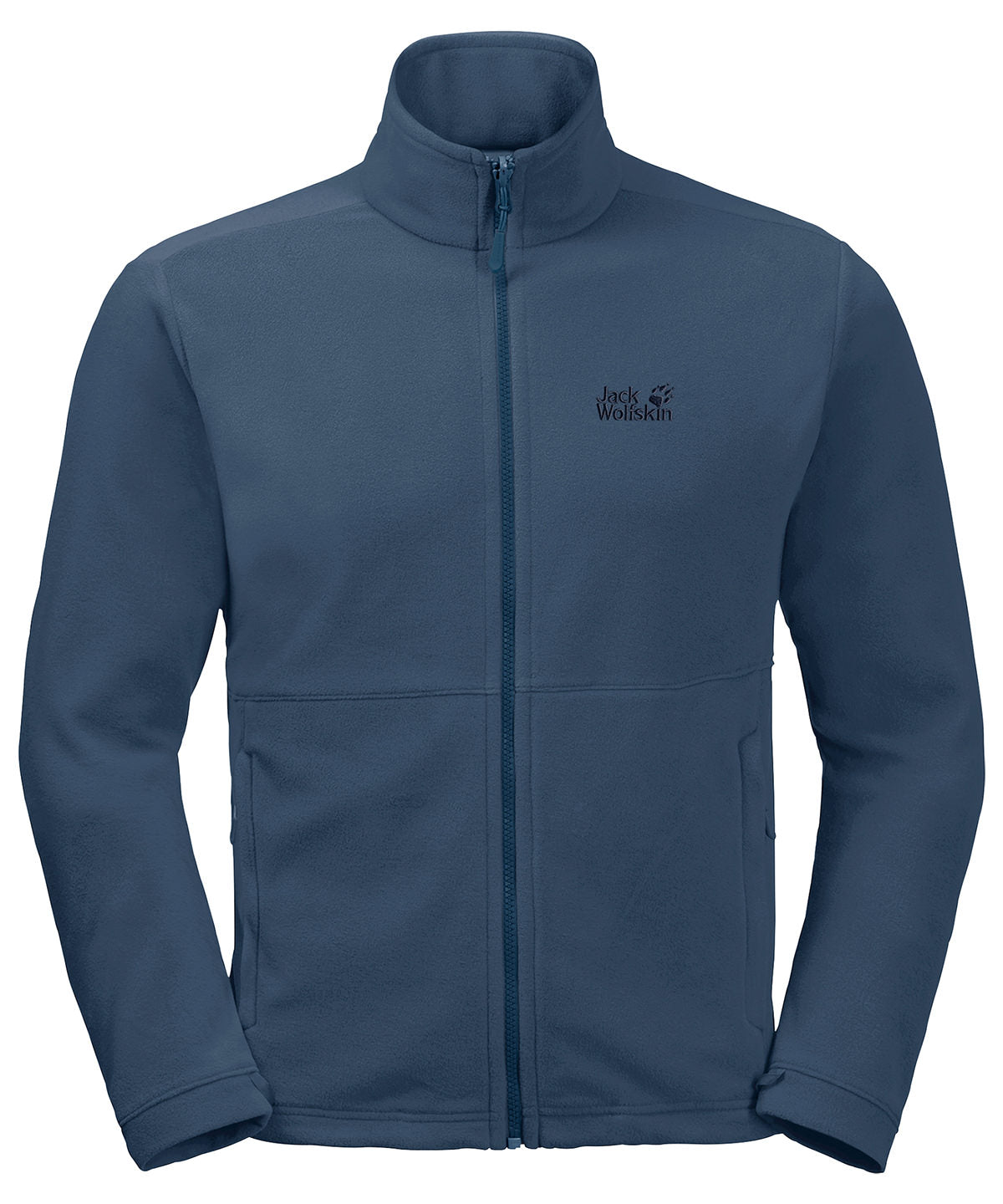 Tryck din logga på Fleece från Jack Wolfskin - Anpassa Lättviktsfleece med hel dragkedja i färgen Mörkblå för företag, föreningar och privatpersoner
