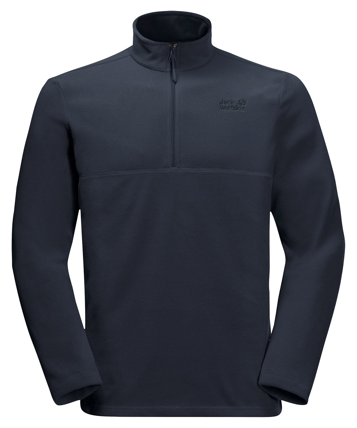 Tryck din logga på Fleece från Jack Wolfskin - Anpassa Fleece med kvarts dragkedja i färgen Marinblå för företag, föreningar och privatpersoner