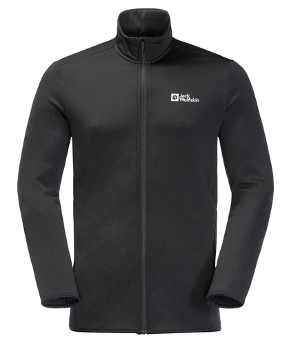 Tryck din logga på Fleece från Jack Wolfskin - Anpassa Packbar fleece i färgen Svart för företag, föreningar och privatpersoner