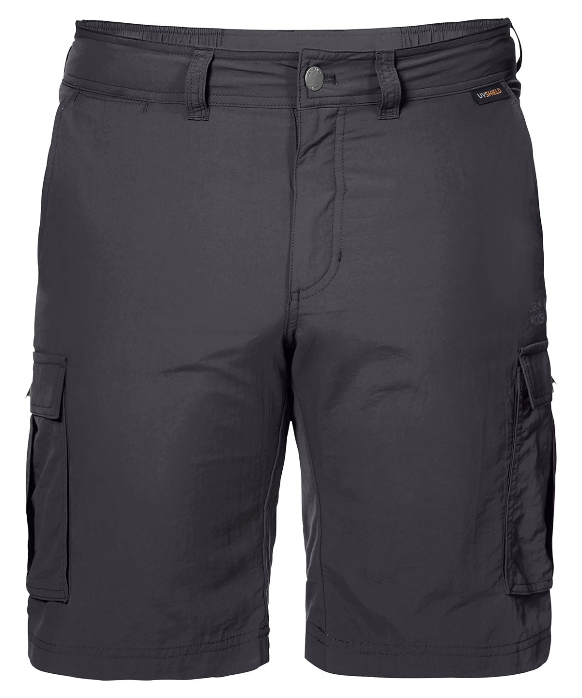 Tryck din logga på Shorts från Jack Wolfskin - Anpassa Cargo shorts med fickor i färgen Mörkgrå för företag, föreningar och privatpersoner