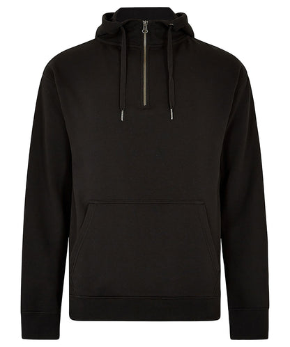 Tryck din logga på Hoodies från Kustom Kit - Anpassa Kustom Kit - Huvtröja med 1/4 dragkedja i färgen Svart för företag, föreningar och privatpersoner