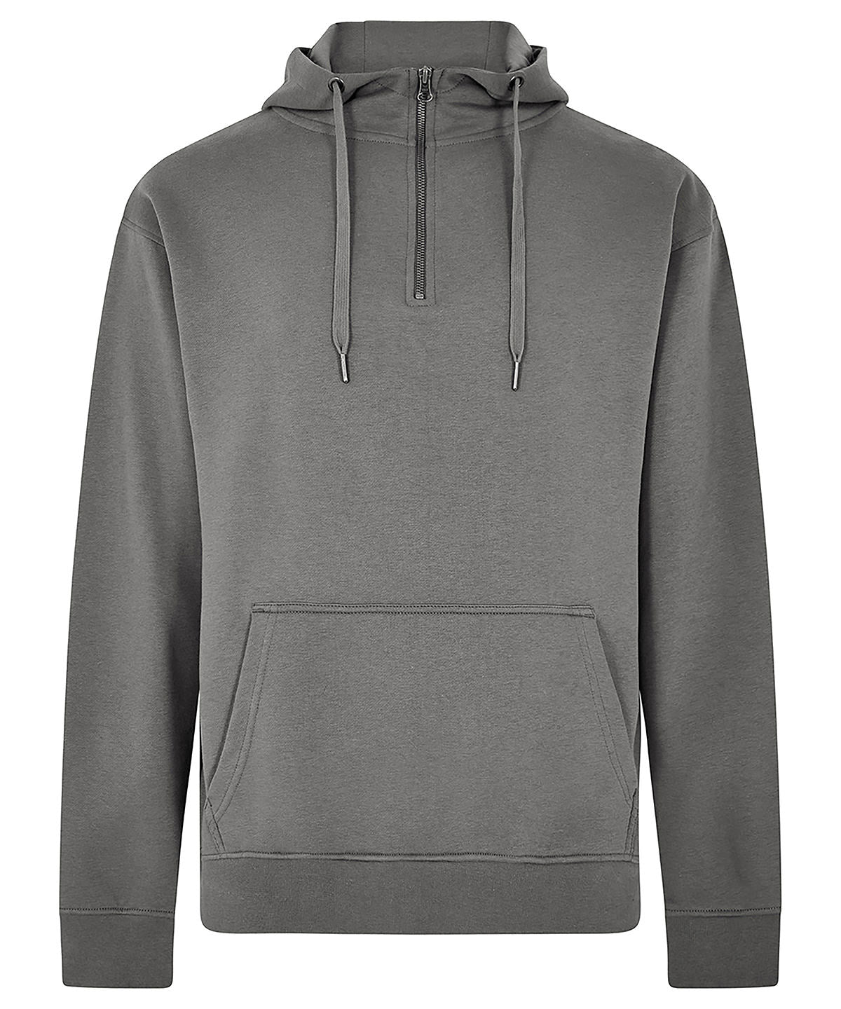 Tryck din logga på Hoodies från Kustom Kit - Anpassa Kustom Kit - Huvtröja med 1/4 dragkedja i färgen Mörkgrå för företag, föreningar och privatpersoner