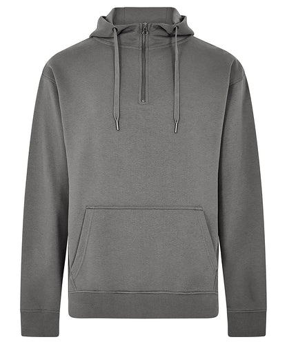 Tryck din logga på Hoodies från Kustom Kit - Anpassa Kustom Kit - Huvtröja med 1/4 dragkedja i färgen Mörkgrå för företag, föreningar och privatpersoner