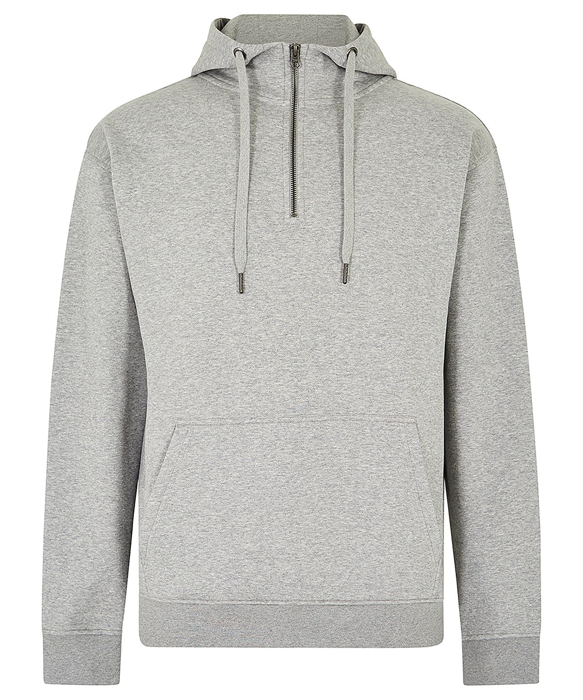 Tryck din logga på Hoodies från Kustom Kit - Anpassa Kustom Kit - Huvtröja med 1/4 dragkedja i färgen Ljunggrå för företag, föreningar och privatpersoner