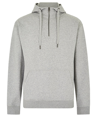 Tryck din logga på Hoodies från Kustom Kit - Anpassa Kustom Kit - Huvtröja med 1/4 dragkedja i färgen Ljunggrå för företag, föreningar och privatpersoner