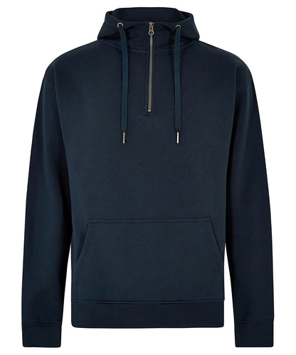 Tryck din logga på Hoodies från Kustom Kit - Anpassa Kustom Kit - Huvtröja med 1/4 dragkedja i färgen Marinblå för företag, föreningar och privatpersoner