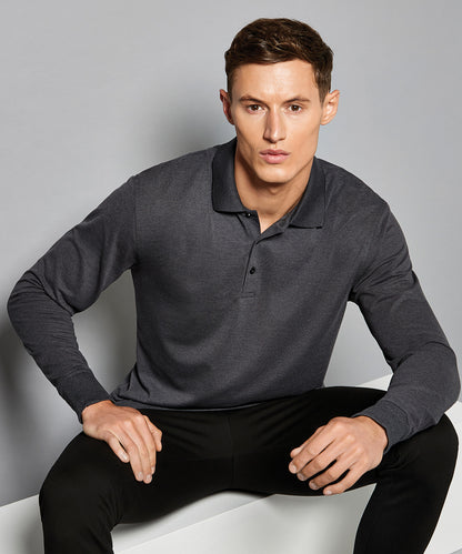Tryck din logga på Piké från Kustom Kit - Anpassa Klassic Long Sleeve Polo i färgen för företag, föreningar och privatpersoner
