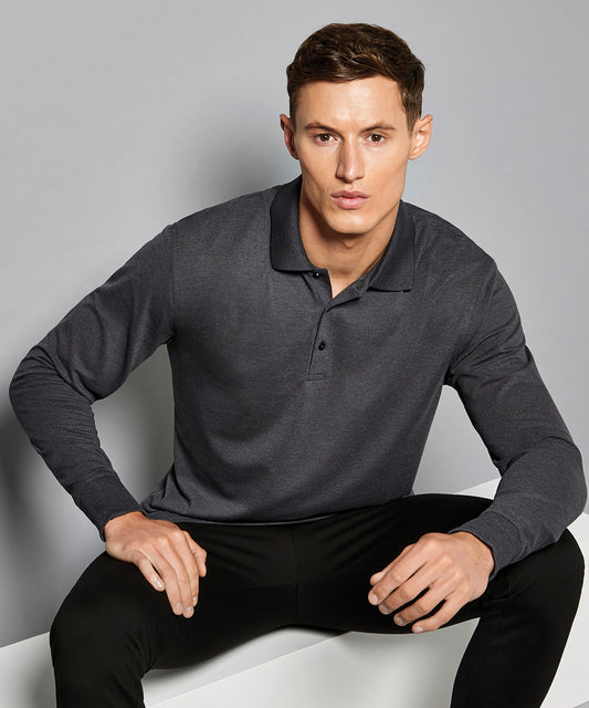 Tryck din logga på Piké från Kustom Kit - Anpassa Klassic Long Sleeve Polo i färgen för företag, föreningar och privatpersoner