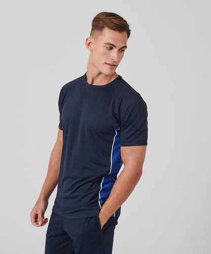 Tryck din logga på T-shirts från Finden & Hales - Anpassa Performance Panel T-shirt - Unisex i färgen för företag, föreningar och privatpersoner