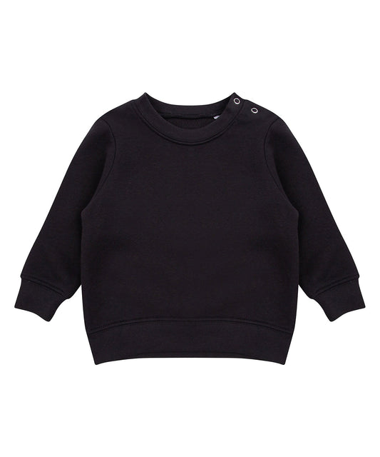 Tryck din logga på Sweatshirts från Larkwood - Anpassa Sweatshirt med rund hals och tryckknappar på axlarna i färgen för företag, föreningar och privatpersoner