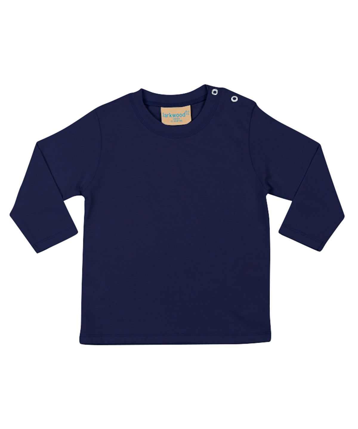 Tryck din logga på T-shirts från Larkwood - Anpassa Långärmad t-shirt i färgen Marinblå för företag, föreningar och privatpersoner